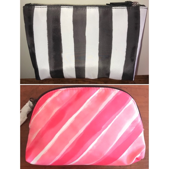 🆕 Victoria’s Secret 2pc Striped Cosmetic Bag Set - Picture 6 of 7